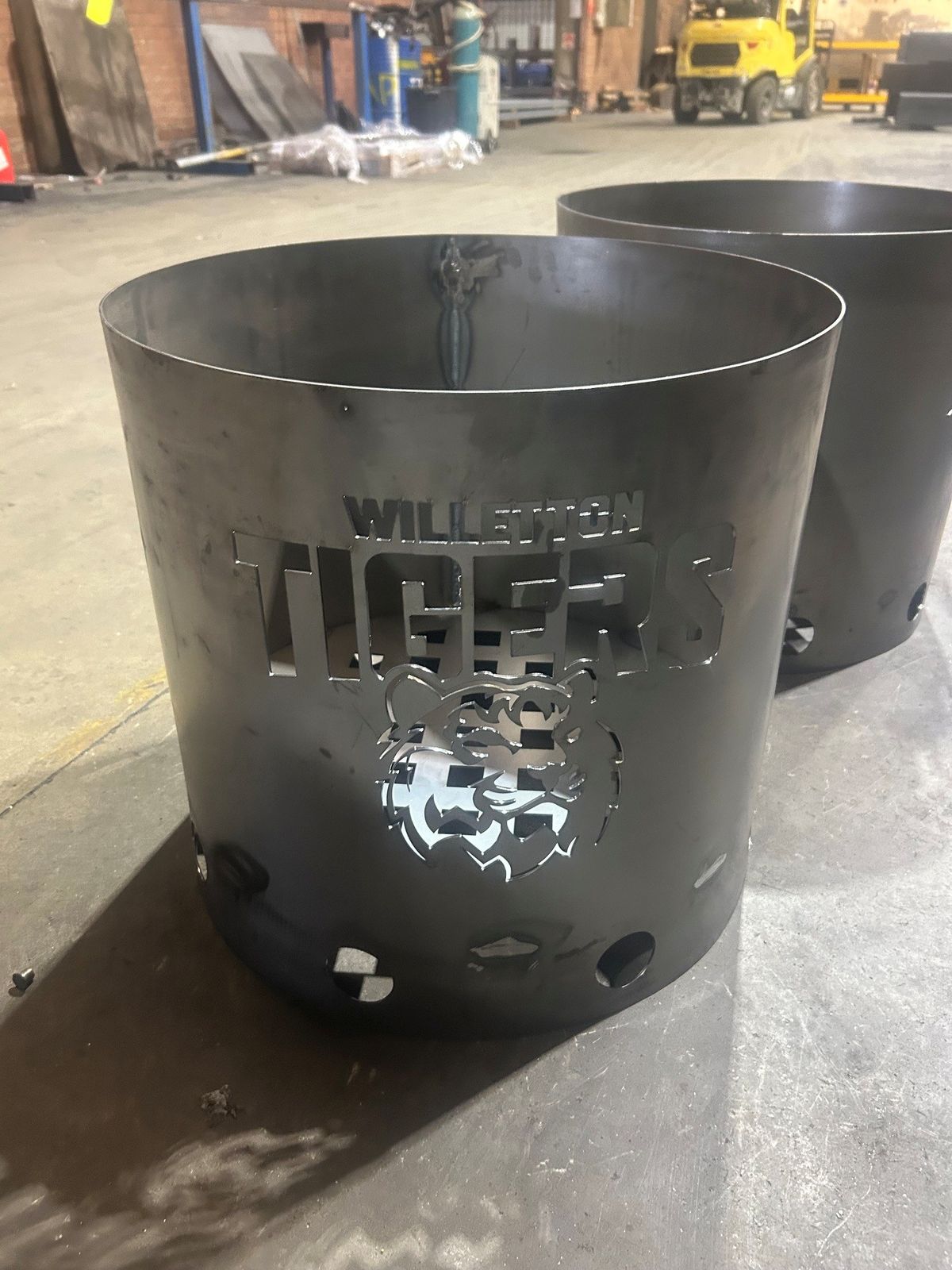 Custom laser-cut steel fabrication