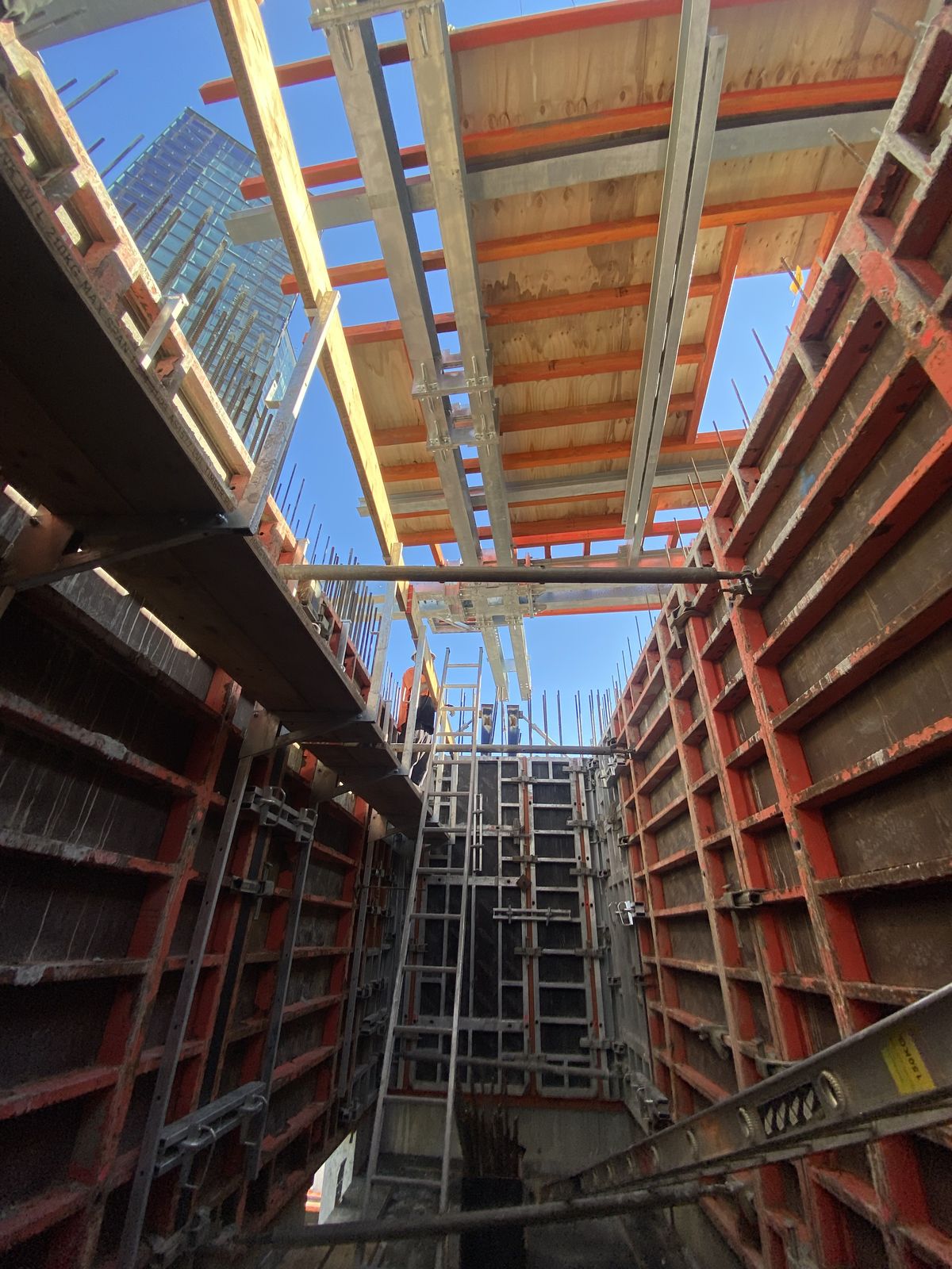Underside detail of a formwork deck