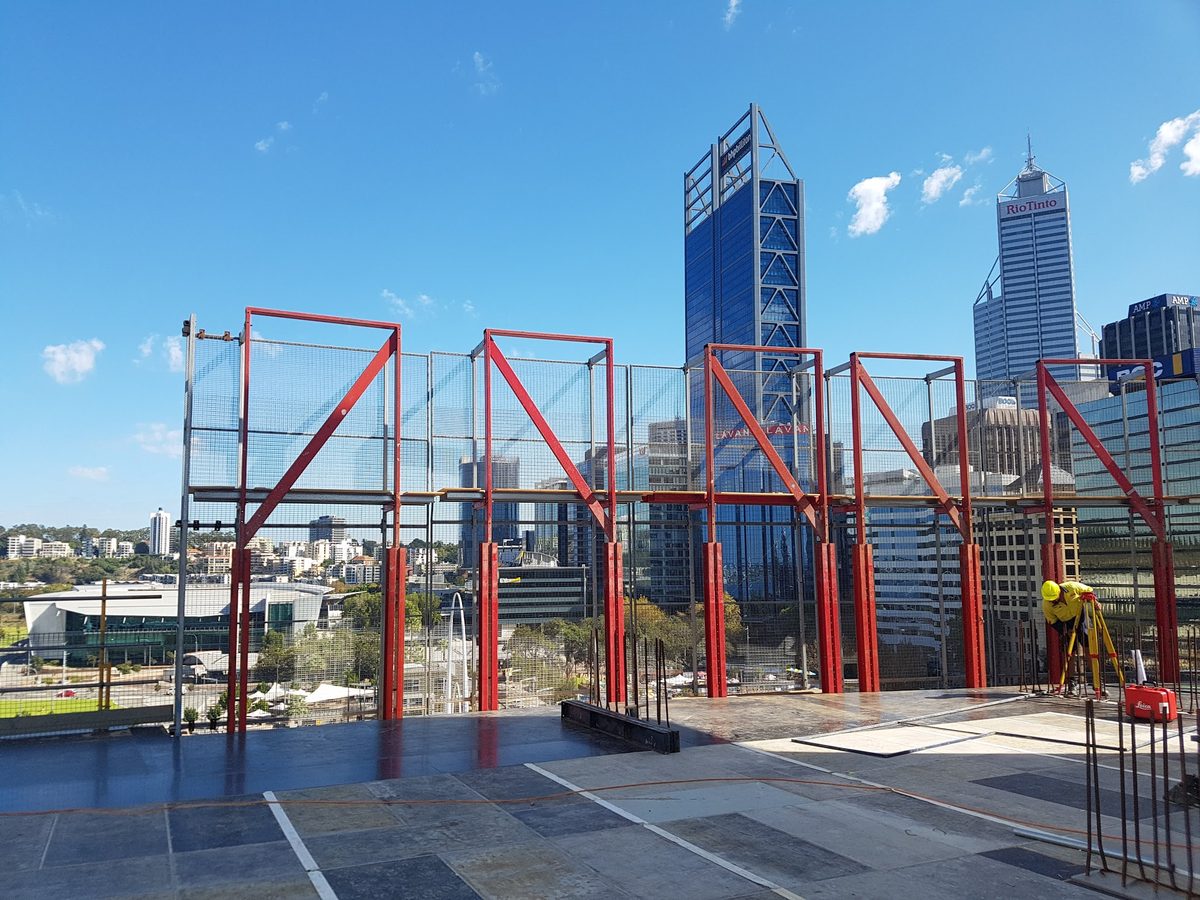 Perth CBD skyline formwork deck